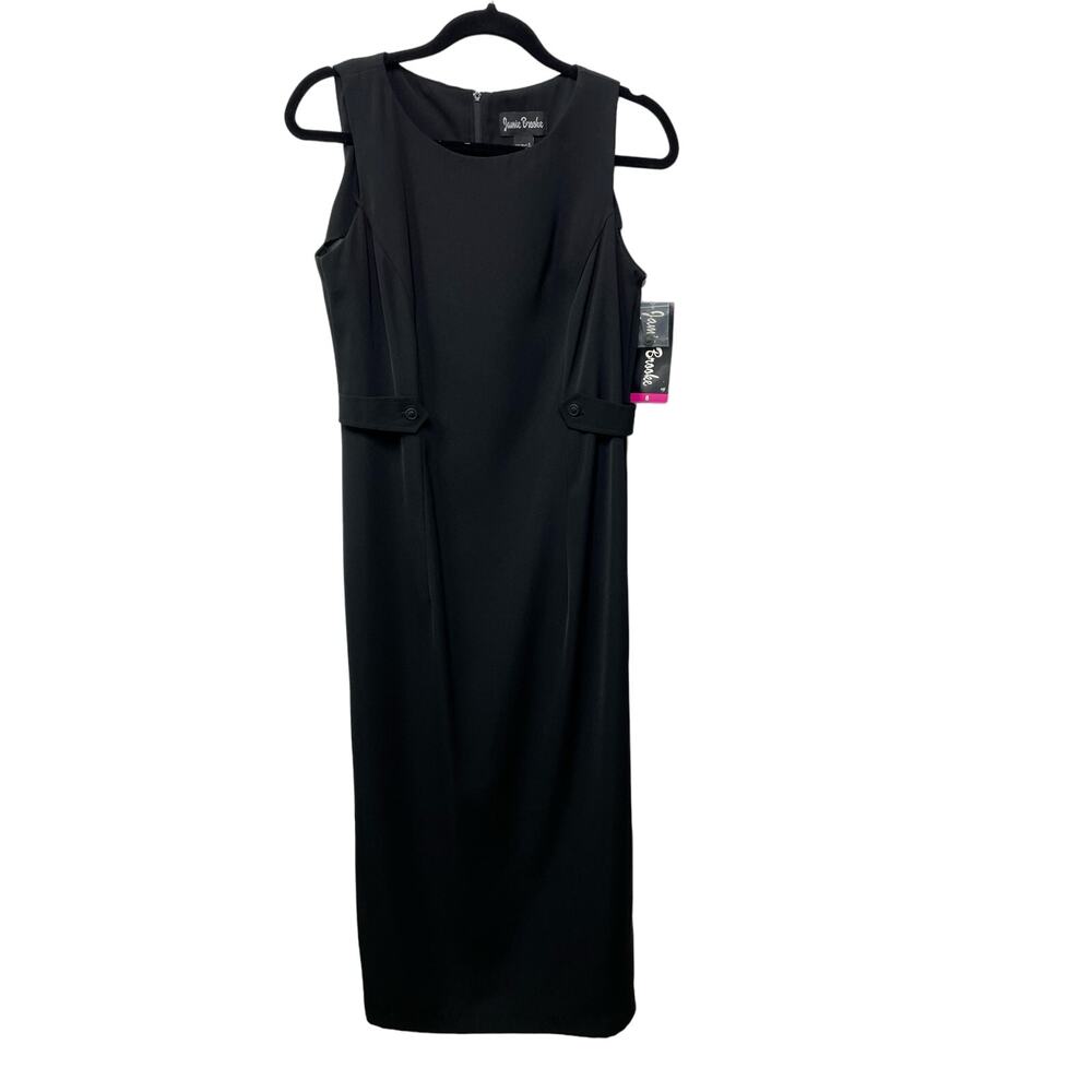 Vtg‎ NWT Jamie Brooke Dead Stock Round Neck Sleeveless Maxi Dress Black  8